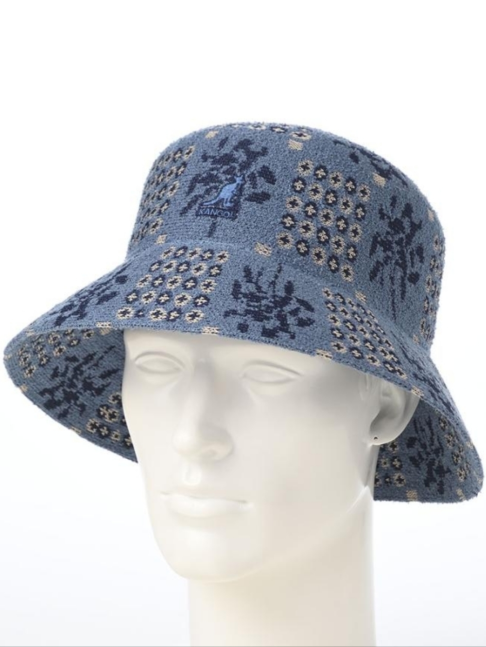 Kangol Blue Patterned Terry Bucket Hat